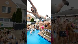 Olympic trampoline at a pool party
