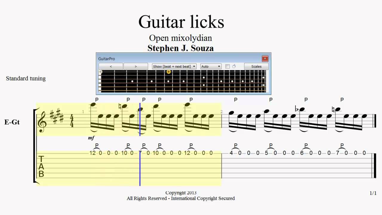 Guitar lick for