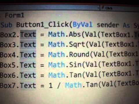 FUNCIONES TRIGONOMETRICAS EN VISUAL BASIC funciones trigonometricas en visual basic: