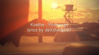Watch Koethe Postscript video