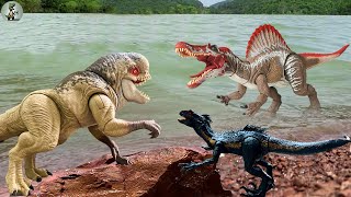 Spinosaurus Vs D-Rex & Indoraptor Juric World Rebirth Dinosaur Toys Movie