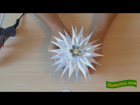 Банты с острым лепестком канзаши Банты с острым лепестком канзаши