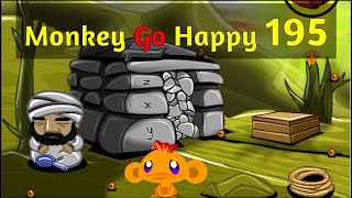 Monkey Go Happy Stage 195 - 4K - Walkthrough - A Pencilkids Game