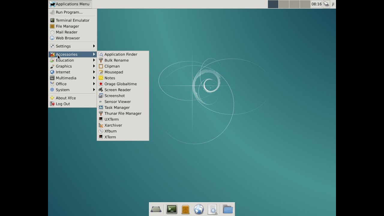 Debian live 505 i386 kde desktop