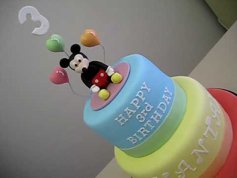 Mickey Mouse Birthday Cake on Mickey Mouse Themed Birthday Cake