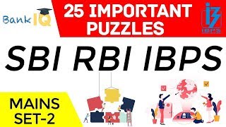 25 Important Puzzles Set 2 for SBI PO / IBPS PO / RBI Grade B / RBI Assistant / Bank Clerk & PO
