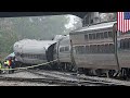 Amtrak crash: Amtrak collides with parked freight train due to wrongly positioned switch - TomoNews