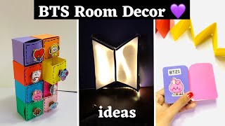 BTS Room decor ideas 💜 / bts night lamp / BTS crafts / BTS diy / BTS stationery