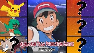 Ash's Alola Team Prediction (Pokemon Sun and Moon Battle Vs Alola Ash)