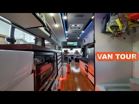 VAN TOUR | Ford Transit self converted build vanlife | Open layout, shower, sleeps 4 +
