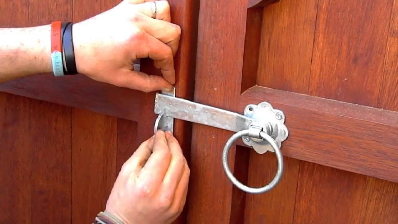 How to fit a ring gate latch to a wooden gate - YouTube
