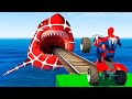 GTA 5 Crazy Ragdolls | Spiderman by Quad Bike On Rainbow Spiders Bridge (Spider Shark Jumps)