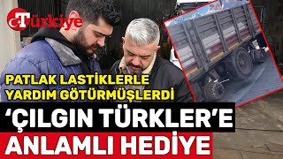 Patlak Lastiklerle Deprem Yardımı Taşıyan Tır Sürücüsü Kardeşlere İş Adamlarında