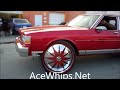 AceWhips.NET- Candy Pink Chevy Brougham Box on 28" DUB Star Trek Floaters Sprayed by Kandy Randy