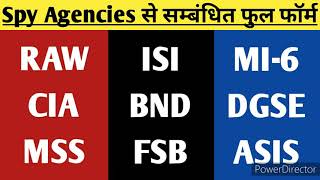 Intelligence Agencies Related Full Forms Full Form Of Raw Isi Cia Mss Bnd Fsb Mi-6