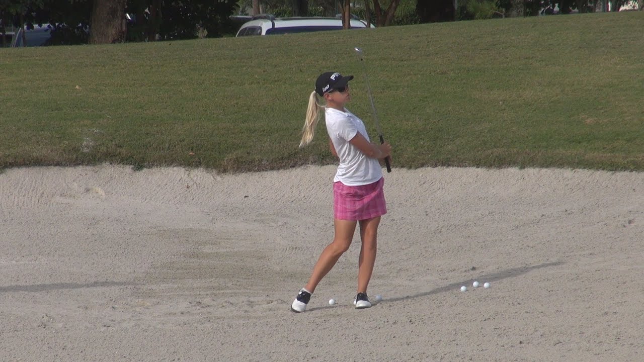 GOLF SWING 2012 - PERNILLA LINDBERG PRACTICE BUNKER - FACE ...