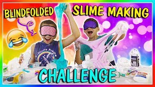BLINDFOLDED SLIME MAKING CHALLENGE | We Are The Davises