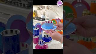 Beautiful Colorful Tea Cups Set With Matching Coffee Mugs Set