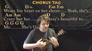 Beautiful Crazy (Luke Combs) Ukulele Cover Lesson with Chords/Lyrics - Capo 4th
