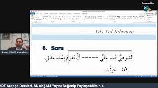 #CANLI Ücretsiz (3. Ders) YDS-YDT Arapça Dersleri, Cihat SUBAŞI