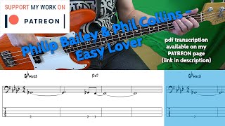 Philip Bailey & Phil Collins - Easy Lover (Bass Cover With Tabs)