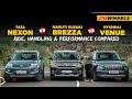 Maruti Brezza vs Tata Nexon vs Hyundai Venue | Sub-Compact Crossover SUV Shootout | ZigWheels.com