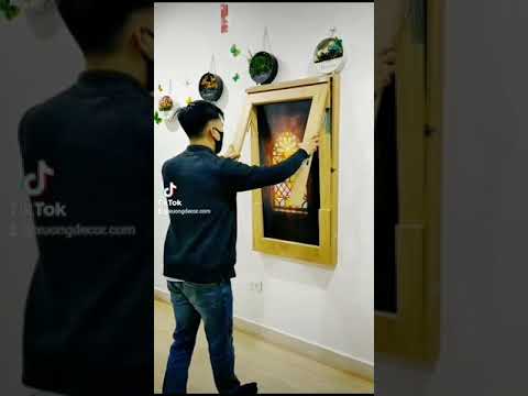 bàn ăn gấp gọn nhà chug cư khung hộp 2 tranh 4-6 người