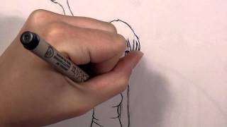 Anime Girl Real time Drawing Part 2: Inking