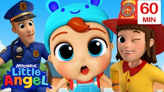 Hero Adventures- Fireman Or Policeman | Little Angel | Kids Cartoons & Nursery Rhymes | Moonbug Kids