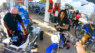 Dirt Bikes Take Over Gas Station Cops Came...