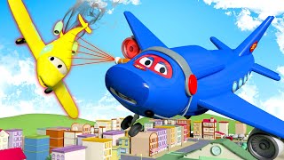 Dev Jet Uçağı - Süper Kamyon Carl araba şehrinde 🚚 ⍟ Çocuklar için çizgi filmler