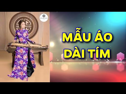 MẪU ÁO DÀI TRUYỀN THỐNG MAY SẴN MÀU TÍM CỔ ĐỨNG HOẠ TIẾT HOA LÁ | ÁO DÀI MAI