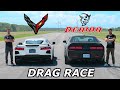 2020 C8 Corvette vs Dodge Demon // DRAG &amp; ROLL RACE