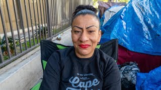 Cancer Survivor and Homeless Veteran Living in a Tent in Los Angeles's Koreatown