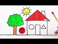 Play this video Drawing House form Shapes, easy acrylic painting for kids  Art and Learn