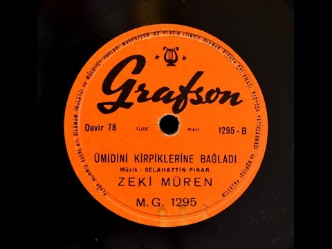 Zeki Müren -  Ümidini Kirpiklerine Bağladı  - GERÇEK TAŞ PLAK KAYDI
