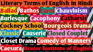 Literary Terms in English Literature || B & C
