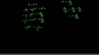 Resisted motion in a straight line - Air resistance