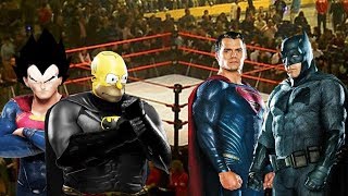 Batman y Superman VS Homero y Vegeta
