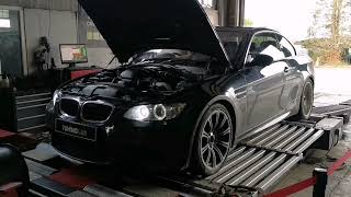 BMW M3 E92 Supercharged rolling road dyno test. Graph at end of video. V8 dump valve noise 👌🤤
