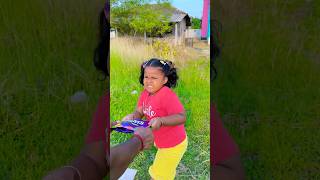 Papa And Daughter Fighting For Chocolate