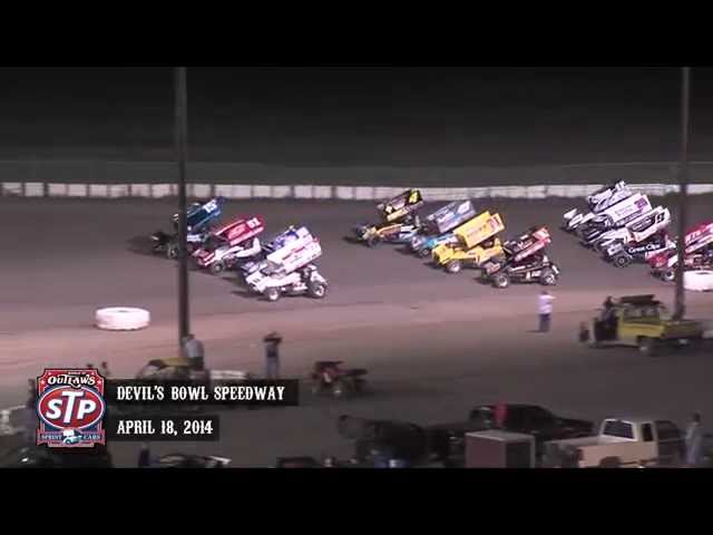 Highlights: World of Outlaws STP Sprint Cars Devil's Bowl Speedway April 18th, 2014
