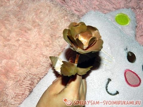 Как сделать из фольги розу для начинающих Как сделать из фольги розу для начинающих