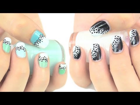 Diseños de uñas con puntos