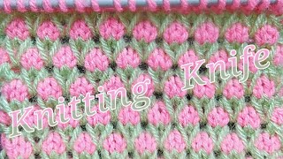 Bicolor Knitted Pattern. Garden of Tulips🌷🌷🌷🌷🌷🌷🌷 pattern for Kids Garments, Blankets.