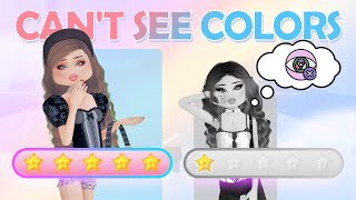 I CAN'T SEE COLORS In DRESS TO IMPRESS ROBLOX! 😭