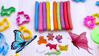 10 Renk Oyun Doh Ve Wild Animals Kalıpları Ile Renkleri Öğrenin