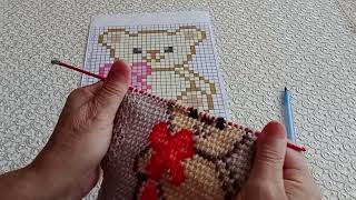 Kolay Tunus Işi Bebek Yeleği Ayıcıklı Part 2 Easy Tunisian Baby Vest With Teddy Bear Part 2