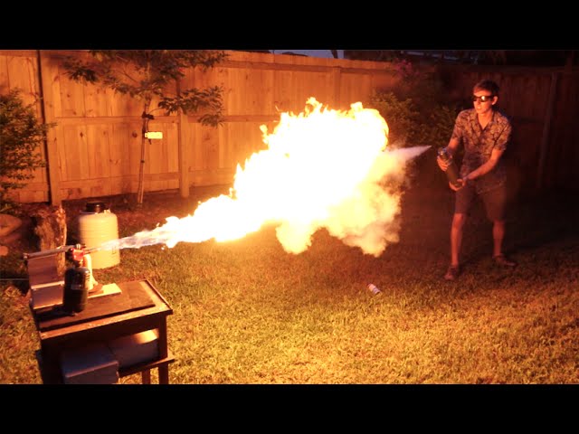Liquid Nitrogen Freeze-Ray Vs. Flamethrower - Video