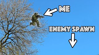 Pi£$ing off airsoft players from the TALLEST tree on the map 🌳